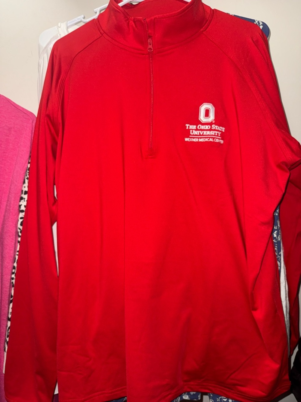The Ohio State University Wexner Medical Red Quarter-Zip Pullover New No Tag XL